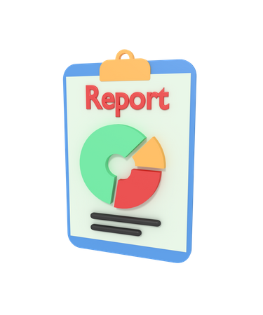 Pie Chart Report  3D Icon