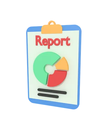 Pie Chart Report  3D Icon