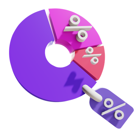 Pie chart Shares  3D Illustration