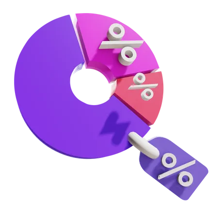 Pie chart Shares  3D Illustration