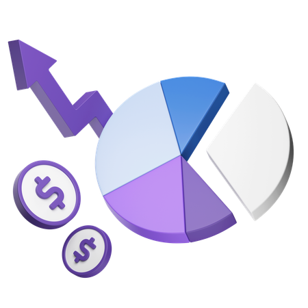 Pie Chart Showing Financial Growth  3D Icon