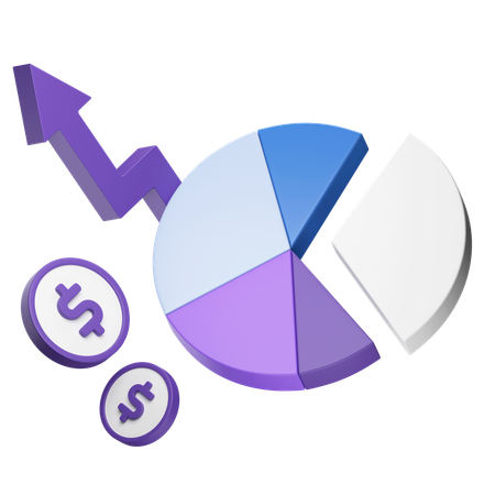 Pie Chart Showing Financial Growth  3D Icon