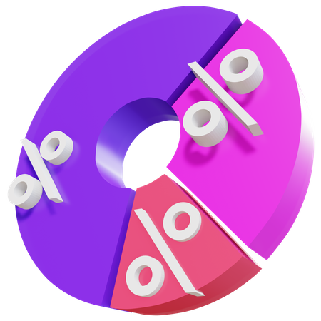 Pie chart Symbol  3D Illustration