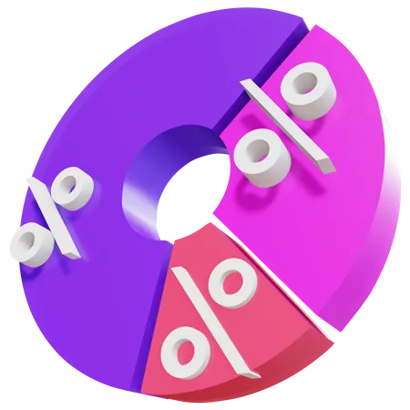 Pie chart Symbol 3D Illustration