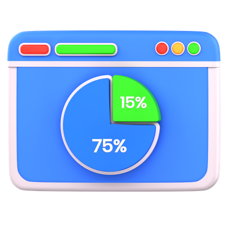 Pie chart visualization  3D Icon