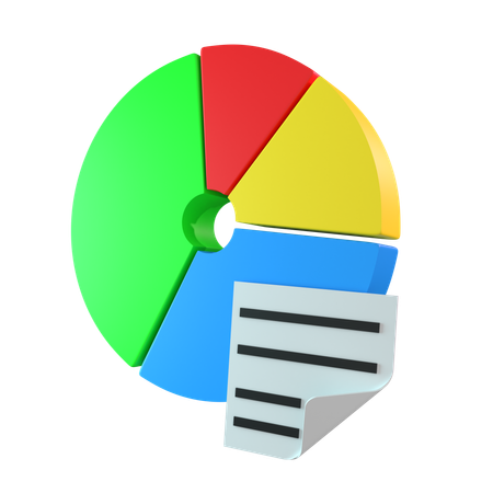 Pie Chart With Information  3D Icon
