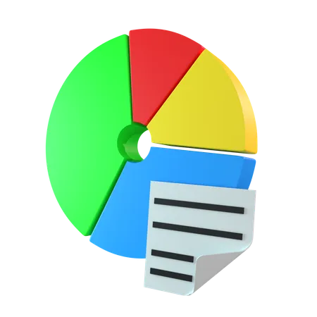 Pie Chart With Information  3D Icon