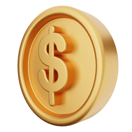 Pièce de monnaie dollar  3D Icon