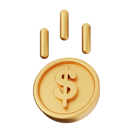 Pièce de monnaie dollar  3D Icon