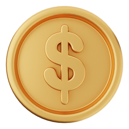 Pièce de monnaie dollar  3D Icon