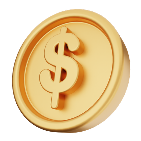 Pièce de monnaie dollar  3D Icon