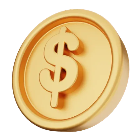 Pièce de monnaie dollar  3D Icon