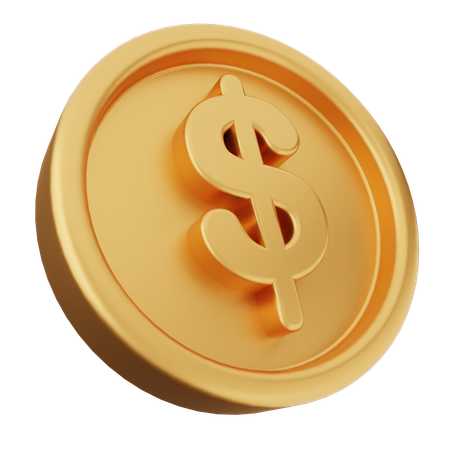 Pièce de monnaie dollar  3D Icon