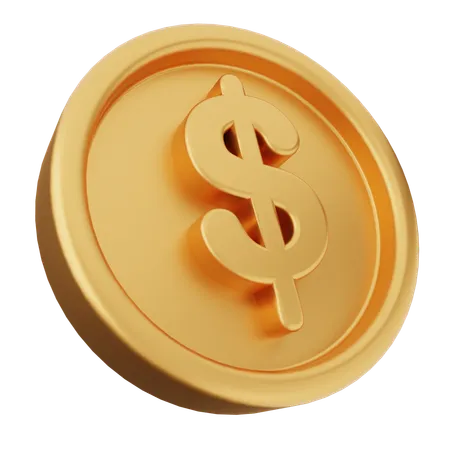 Pièce de monnaie dollar  3D Icon