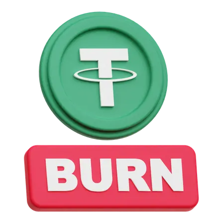 Détruire la crypto-monnaie Tether  3D Icon