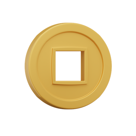 Pièce d'or chinoise  3D Icon