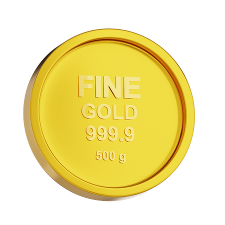 Pièce d'or fin 500 g  3D Icon