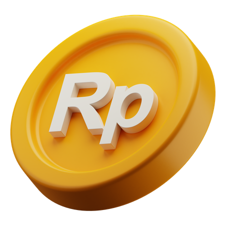 Pièce d'or roupie indonésienne  3D Icon