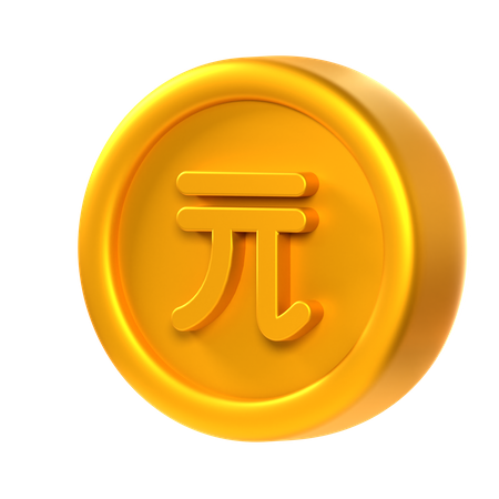 Pièce de monnaie du dollar de Taïwan  3D Icon