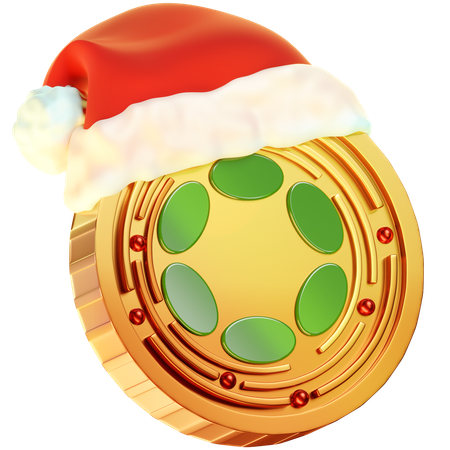 Pièce de monnaie à pois de Noël  3D Icon