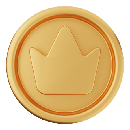 Pièce de monnaie couronne  3D Icon