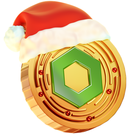Pièce de monnaie de Noël à maillons de chaîne  3D Icon