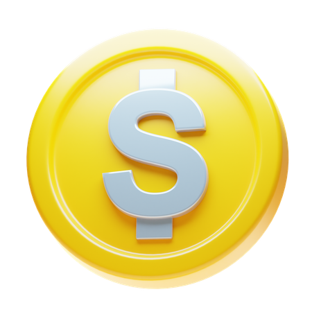 Pièce d'un dollar  3D Icon