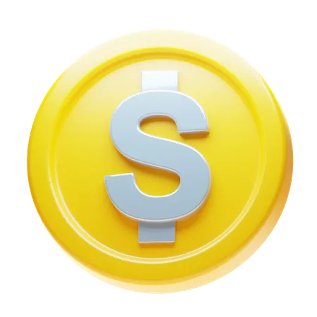 Pièce d'un dollar  3D Icon