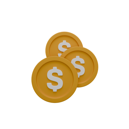 Pièce d'un dollar  3D Icon