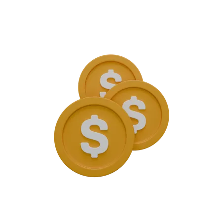 Pièce d'un dollar  3D Icon