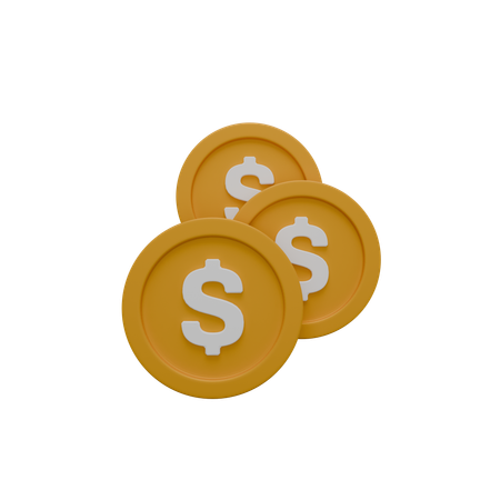 Pièce d'un dollar  3D Icon