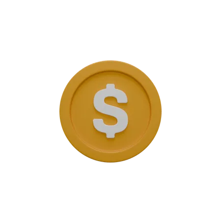 Pièce d'un dollar  3D Icon