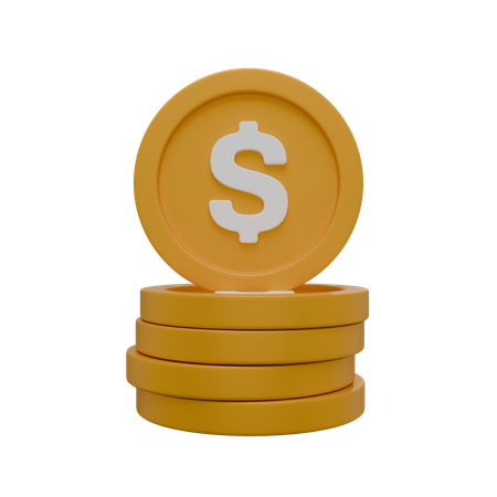 Pièce d'un dollar  3D Icon