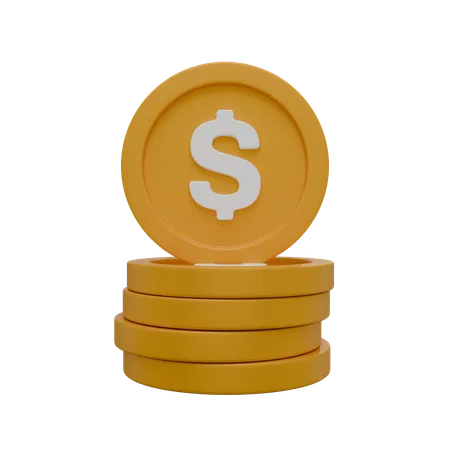 Pièce d'un dollar  3D Icon