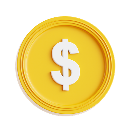 Pièce d'un dollar  3D Icon