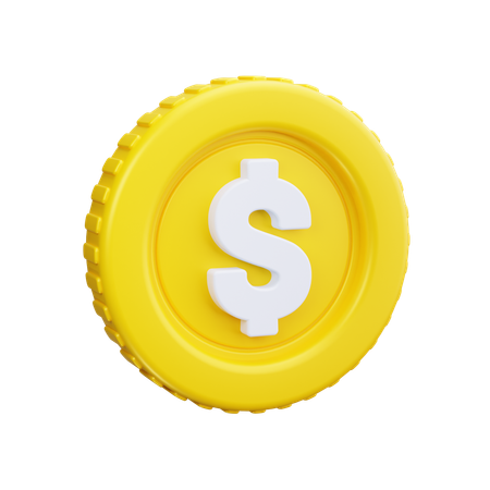 Pièce d'un dollar  3D Icon