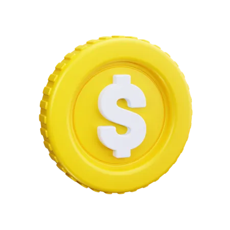 Pièce d'un dollar  3D Icon