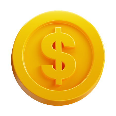 Pièce d'un dollar  3D Icon