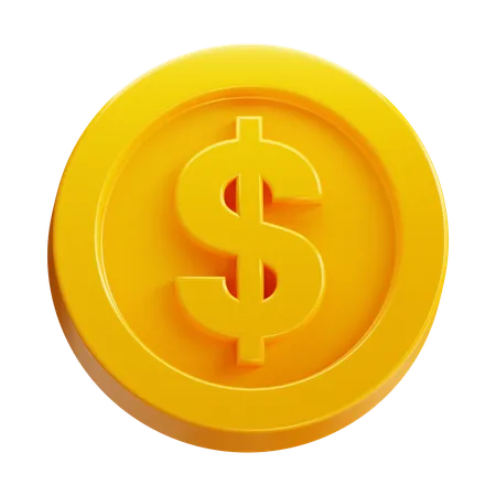 Pièce d'un dollar  3D Icon