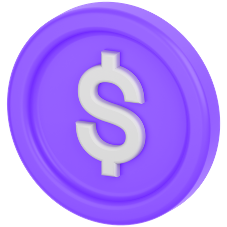 Pièce d'un dollar  3D Icon