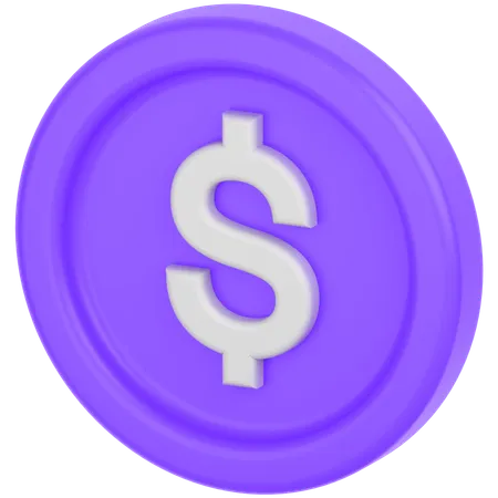 Pièce d'un dollar  3D Icon