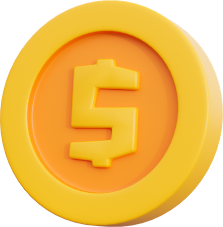 Pièce d'un dollar  3D Icon