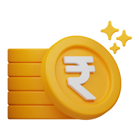 Pièce de monnaie en roupie  3D Icon