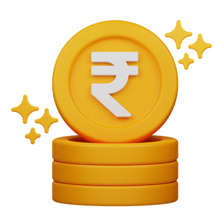 Pièce de monnaie en roupie  3D Icon