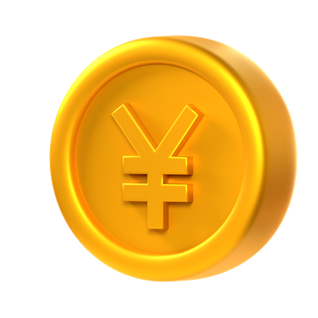 Pièce de monnaie en yens  3D Icon
