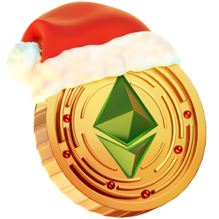 Pièce de monnaie Ethereum de Noël  3D Icon