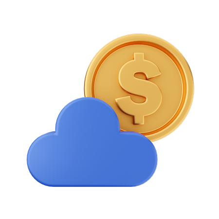 Pièce de monnaie nuage  3D Icon