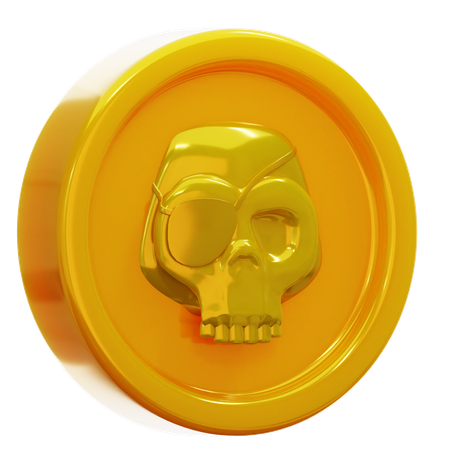 Pièce de monnaie pirate  3D Icon