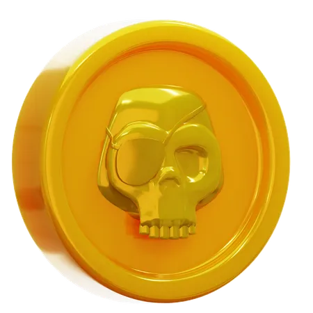 Pièce de monnaie pirate  3D Icon