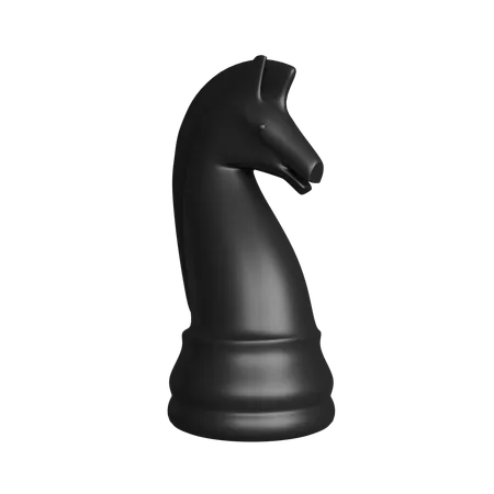 Pièce d'échecs du cavalier noir  3D Icon